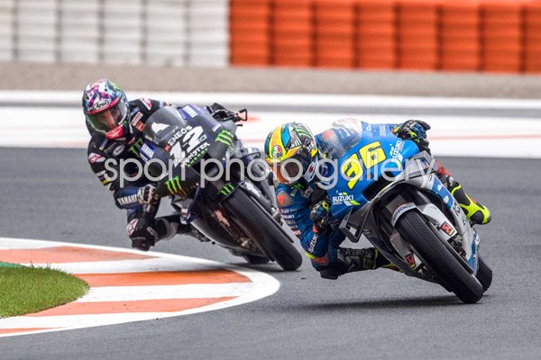 Joan Mir Spain leads Maverick Vinales MotoGP of Europe Valencia 2020