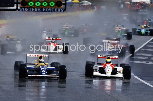 Ayrton Senna Honda Marlboro McLaren v Riccardo Patrese Williams Renault Imola 1992