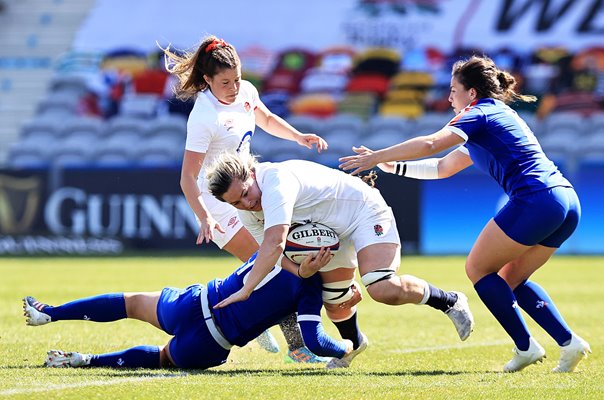 Marlie Packer England v Caroline Drouin France Women's Six Nations 2021