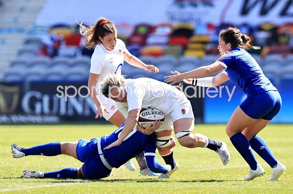 Marlie Packer England v Caroline Drouin France Women's Six Nations 2021