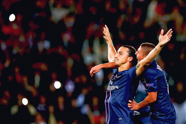 Zlatan Ibrahimovic of Paris Saint-Germain celebrates