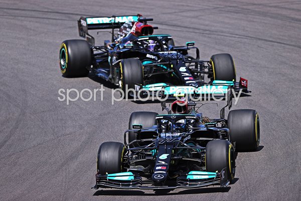 Mercedes driver Valtteri Bottas leads team mate Lewis Hamilton F1 Portugal 2021