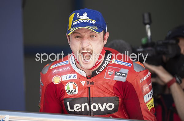 Jack Miller Australia celebrates winning Spain MotoGP 2021