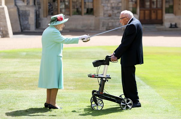 The Queen Confers Knighthood on Captain Sir Thomas Moore Windsor 2020