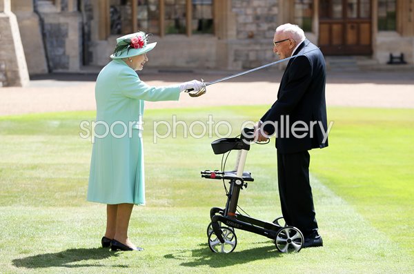 The Queen Confers Knighthood on Captain Sir Thomas Moore Windsor 2020