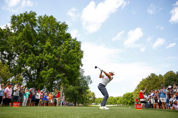 Rory McIlroy Tee Shot 9th Hole Quail Hollow North Carolina 2021