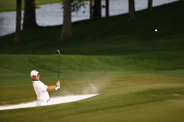 Rory McIlroy bunker shot Wells Fargo Championship Quail Hollow 2021