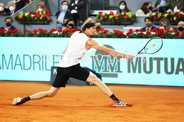 Alexander Zverev Germany backhand Madrid Open Final 2021