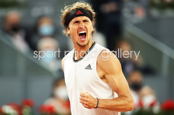 Alexander Zverev Germany celebrates Madrid Open Final 2021