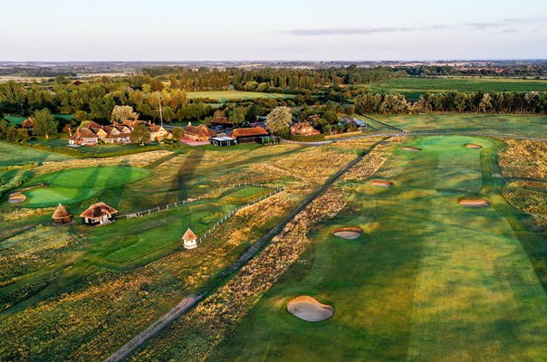 Par 4 18th hole Aerial View Royal St. George's Golf Club Sandwich 2020