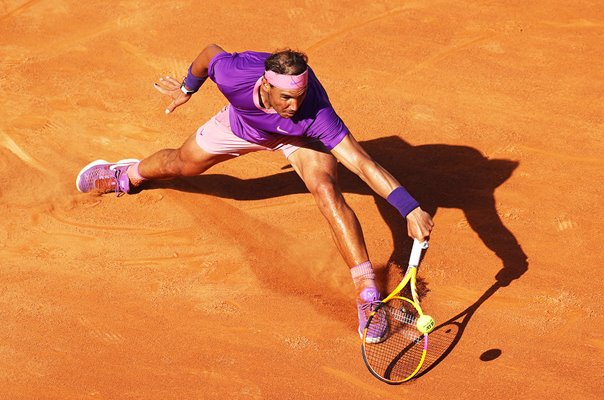 Rafael Nadal Spain Stretch Backhand Foro Italico Rome Tennis 2021 