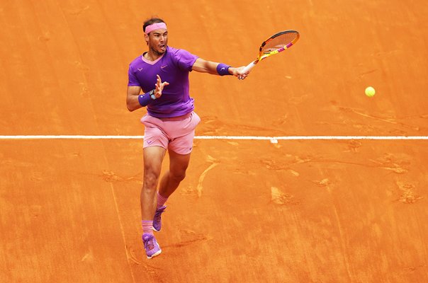 Rafael Nadal forehand v Novak Djokovic Foro Italico Rome Final 2021 