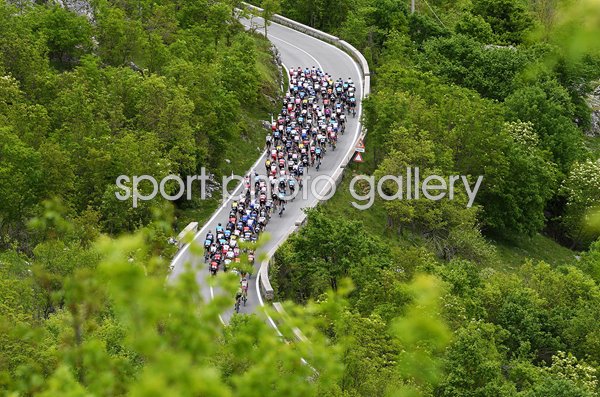 Peloton climb Stage 9 Castel di Sangro to Campo Felice Giro d'Italia 2021  