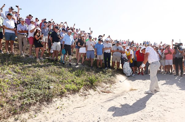 Bryson DeChambeau USA 11th Hole Sand USPGA Kiawah Island 2021