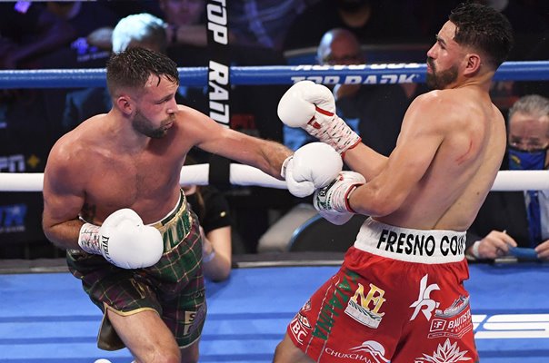 Josh Taylor punches Jose Ramirez World Title Fight Las Vegas 2021