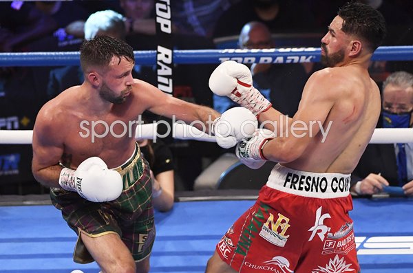Josh Taylor punches Jose Ramirez World Title Fight Las Vegas 2021