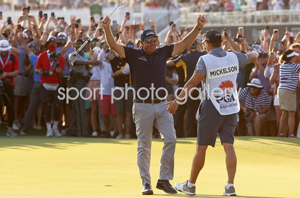 Phil Mickelson USA celebrates historic USPGA win 2021