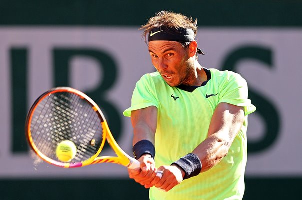 Rafael Nadal Spain backhand French Open Roland Garros 2021