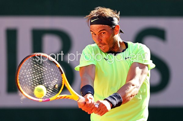 Rafael Nadal Spain backhand French Open Roland Garros 2021