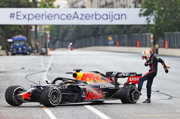 Max Verstappen Netherlands kicks tyre Azerbaijan Grand Prix 2021