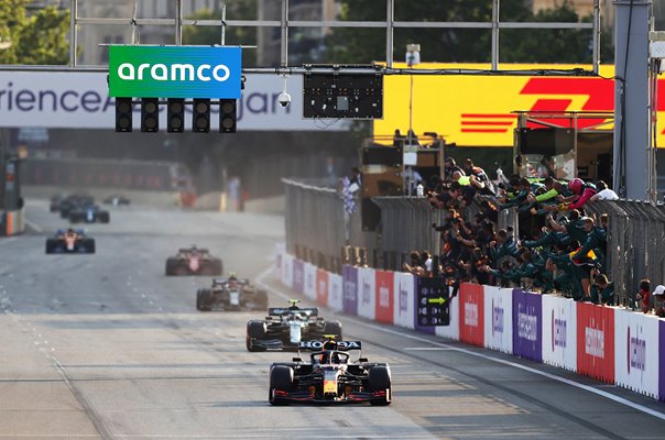 Sergio Perez Mexico wins Azerbaijan F1 Grand Prix Baku 2021