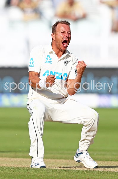 Neil Wagner New Zealand celebrates v England Lord's Test 2021