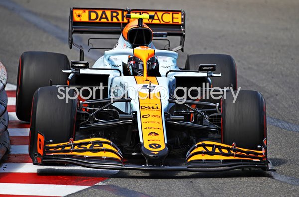 Lando Norris McLaren Gulf Livery Monaco Grand Prix 2021
