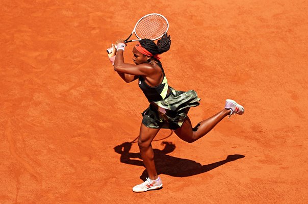 Coco Gauff USA power backhand French Open Paris 2021