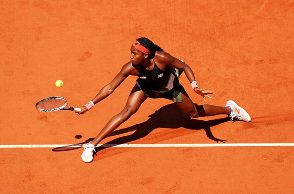 Coco Gauff USA Sliding Backhand French Open Paris 2021