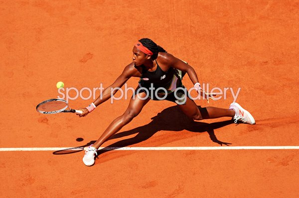 Coco Gauff USA Sliding Backhand French Open Paris 2021