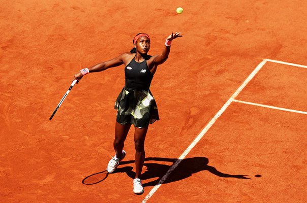 Coco Gauff USA Serves French Open Paris 2021