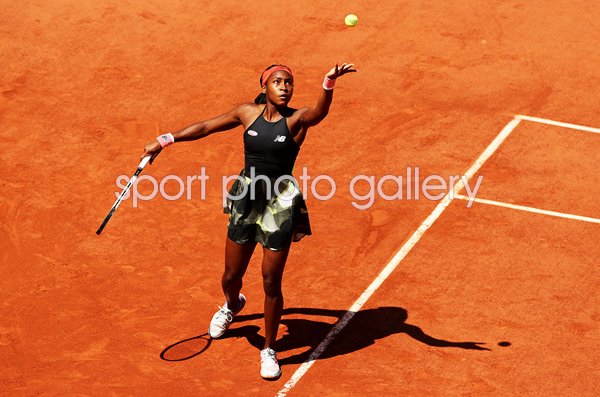 Coco Gauff USA Serves French Open Paris 2021
