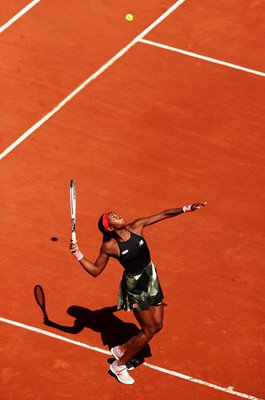 Coco Gauff United States Serves French Open Paris 2021