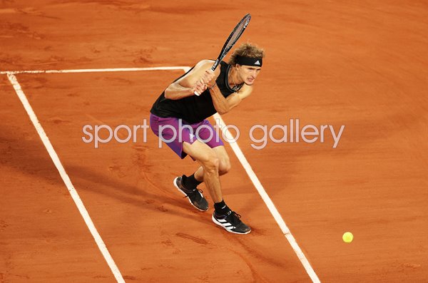 Alexander Zverev Germany down the line French Open 2021