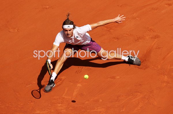 Stefanos Tsitsipas Greece Stretch Forehand French Open Paris 2021