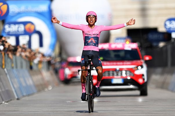 Egan Bernal Colombia Finish Line Giro d'Italia Final Stage Time Trial 2021 