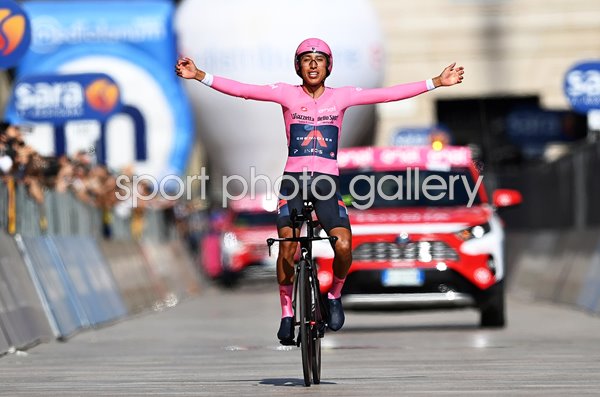 Egan Bernal Colombia Finish Line Giro d'Italia Final Stage Time Trial 2021 