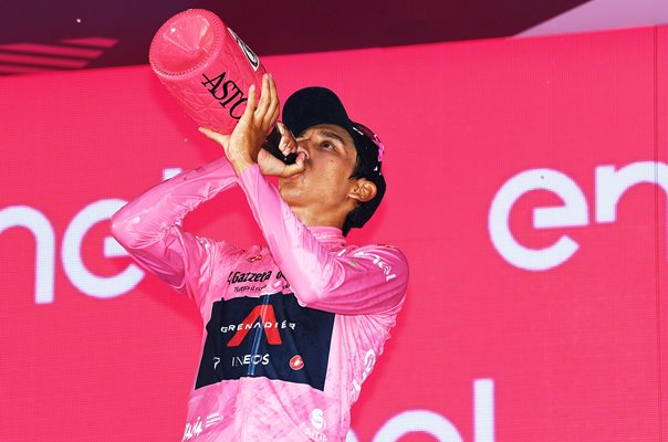 Egan Bernal Colombia Giro d'Italia Winner Champagne 2021 