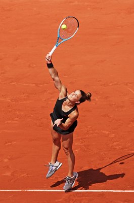 Maria Sakkari Greece serves French Open Paris 2021