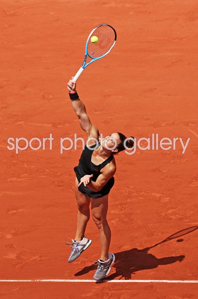 Maria Sakkari Greece serves French Open Paris 2021