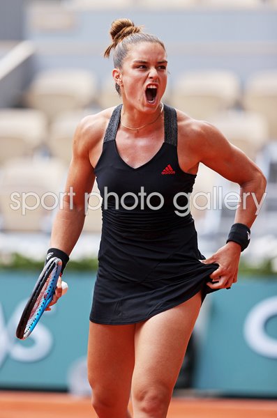 Maria Sakkari Greece celebrates French Open Paris 2021