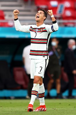 Cristiano Ronaldo Portugal celebrates v Hungary Euro 2020 2021