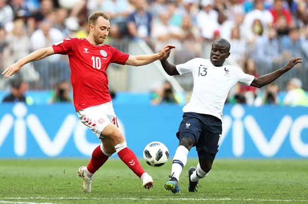 Christian Eriksen Denmark v Ngolo Kante France World Cup 2018