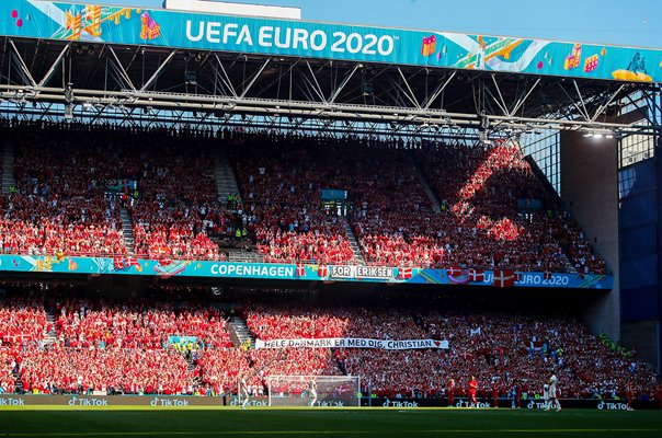 Applause for Christian Eriksen Denmark v Belgium Copenhagen Euro 2020 