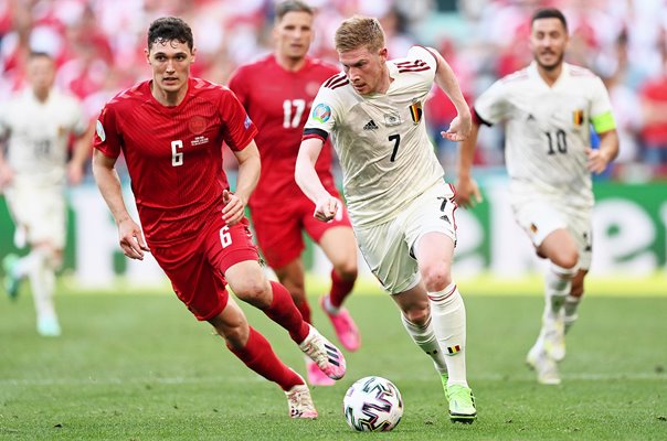 Kevin De Bruyne Belgium v Denmark Copenhagen Euro 2020