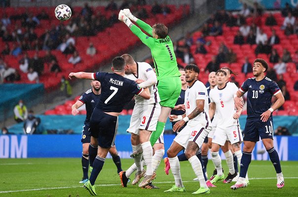 Jordan Pickford England clears v Scotland Wembley Euro 2020 