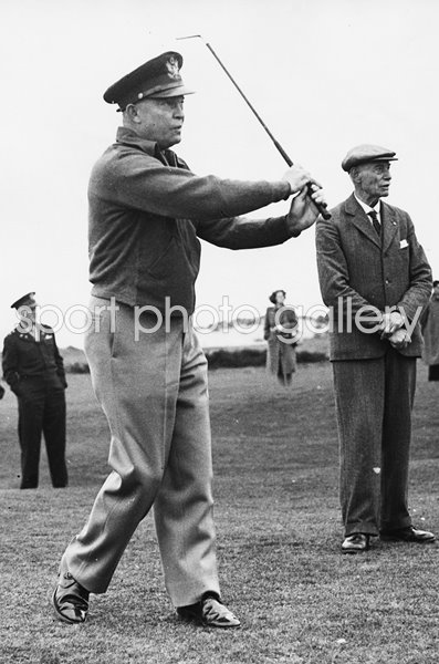General Dwight Eisenhower playing golf at St. Andrews 1946