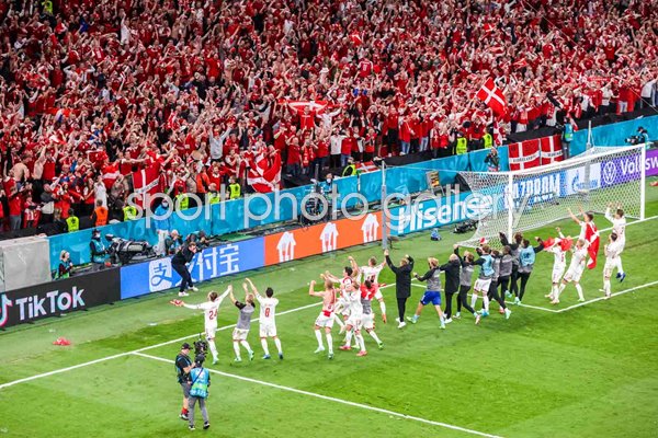 Denmark players & fans celebrate qualification from Group B Euro 2020