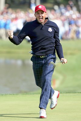 Keegan Bradley celebrates Ryder Cup 2012