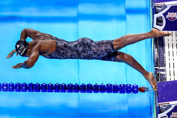 Simone Manuel USA 50 metres Freestyle Start Olympic Trials 2021